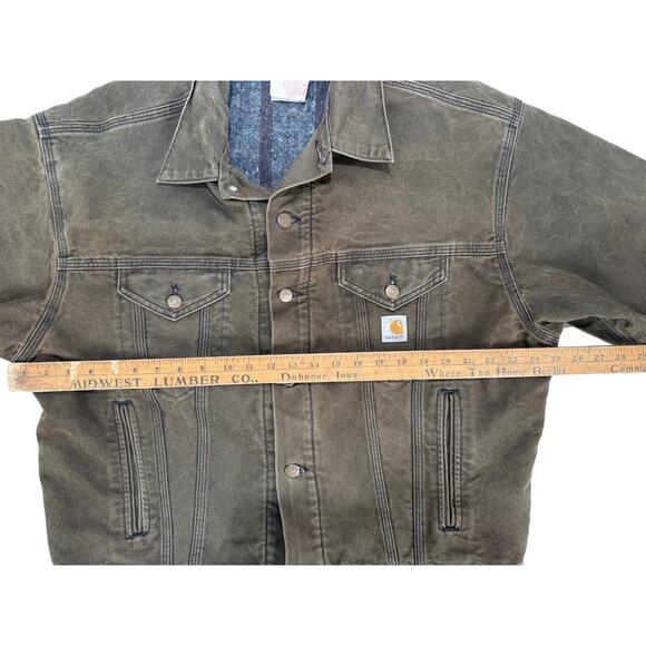 Vintage Carhartt JB142 Blanket Lined Duck Canvas Jacket USA Made Trucker Large - Picture 7 of 9